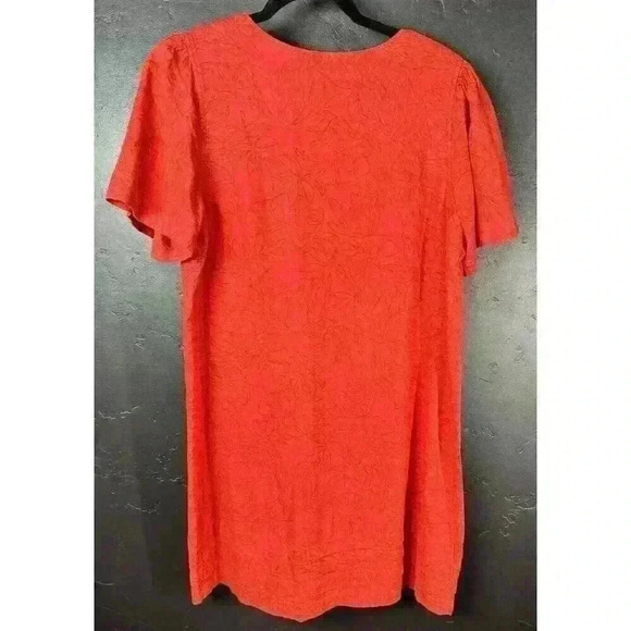 Nicole Miller Original V-Neck Linen Blend Shift Dress Palm Tree Classic Size L - Picture 3 of 7